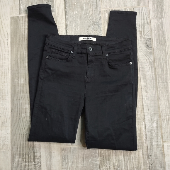 Baldwin The L CIGARETTE Jean Womens Sz 29 Black Sk - Picture 1 of 9